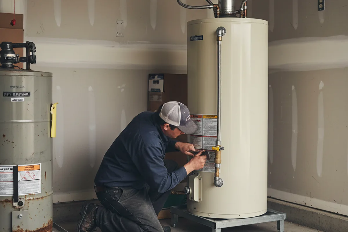 Water heater and shutoff valve replacement in Comstock Park